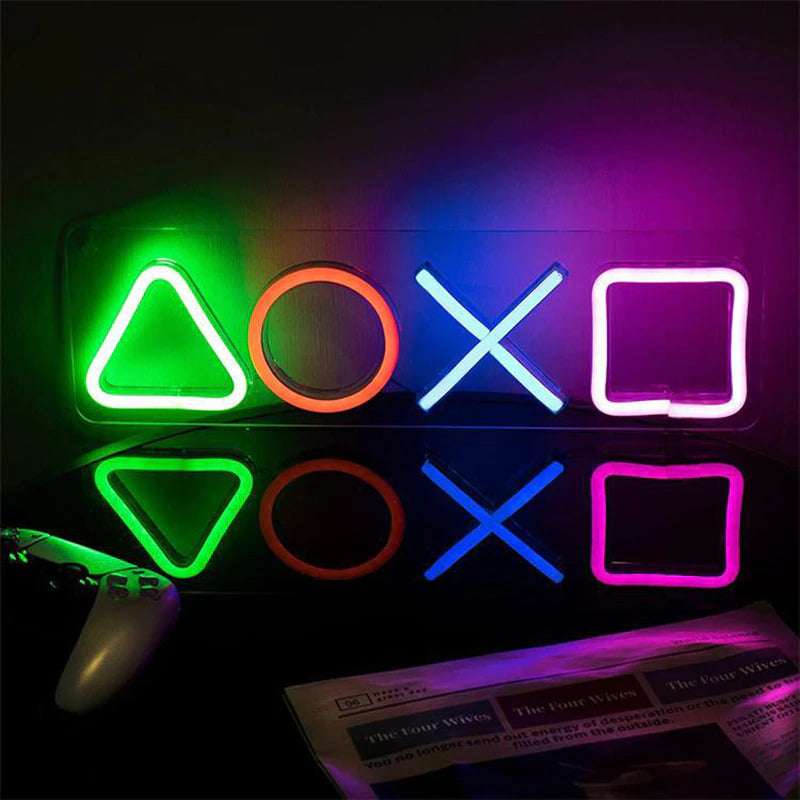 Neon Playstation Icon Sign