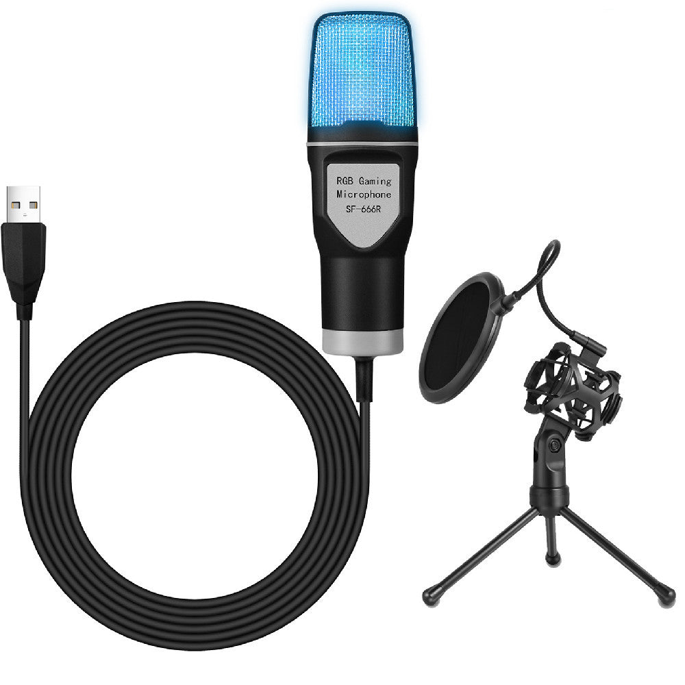 Seven Color Luminous Microphone With Shock Mount