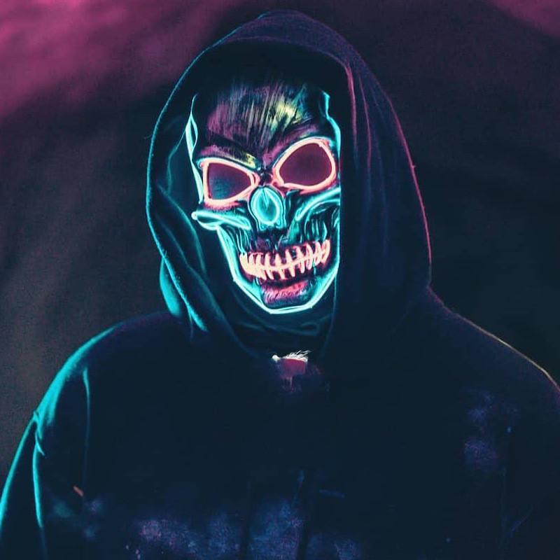 👺Halloween Horror Luminous Mask LED Grimace  Mask - AzraTec