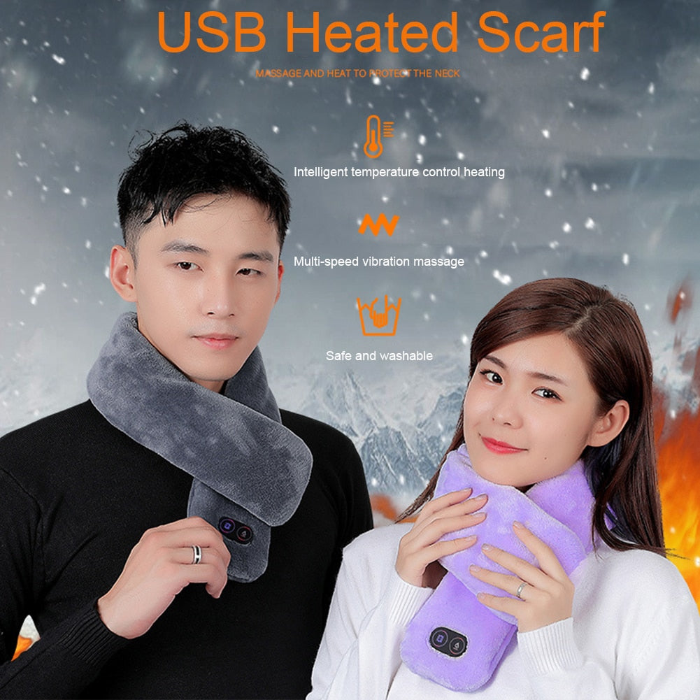 Unisex Soft and Washable USB Heated Winter Scarf