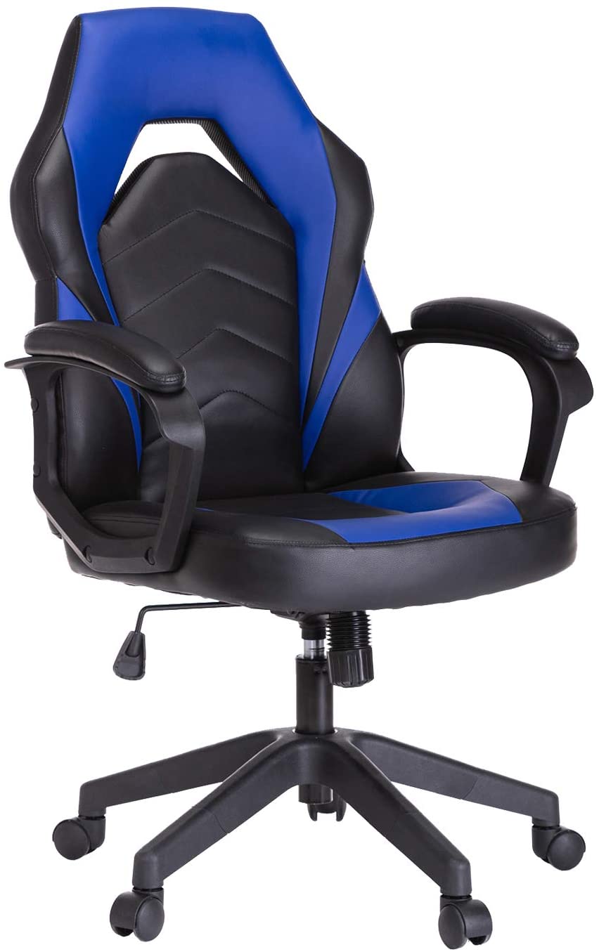 Leather Racing Gaming Chair  with Adjustable Height and Padding Armrest - AzraTec